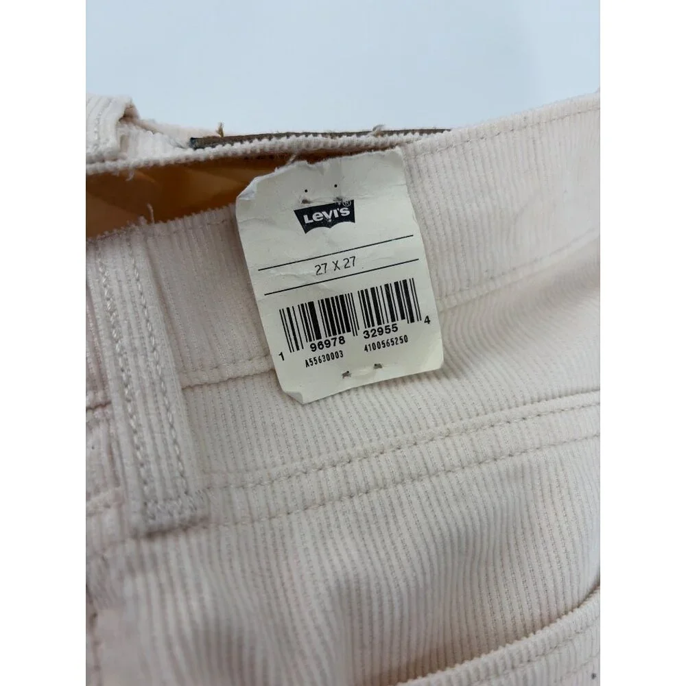 NWT Levis Womens 27x27 Middy Ankle Bootcut Pants Cotton Cream Corduroy Retro - Picture 4 of 11